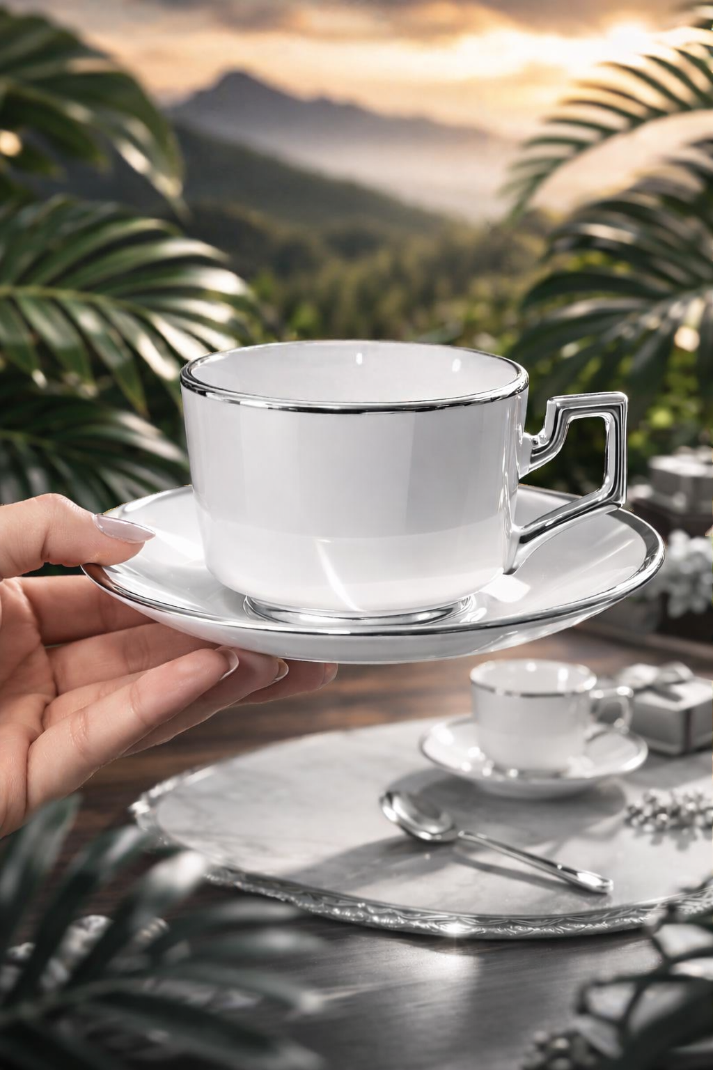 Elegant white coffee cup - Image 4