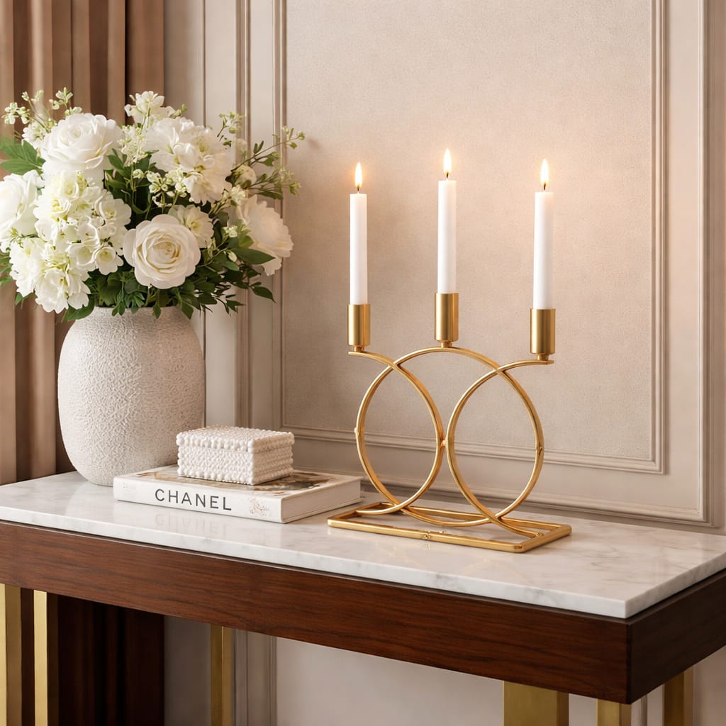 stunning triple candle holder