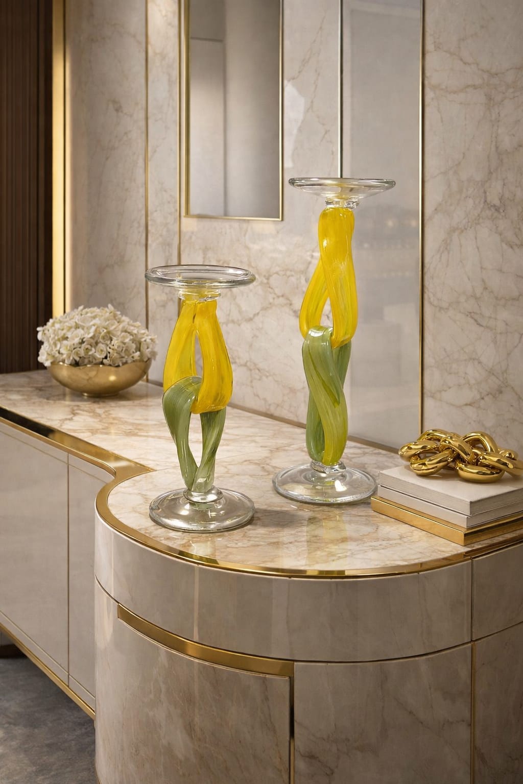 Vibrant glass candle holder