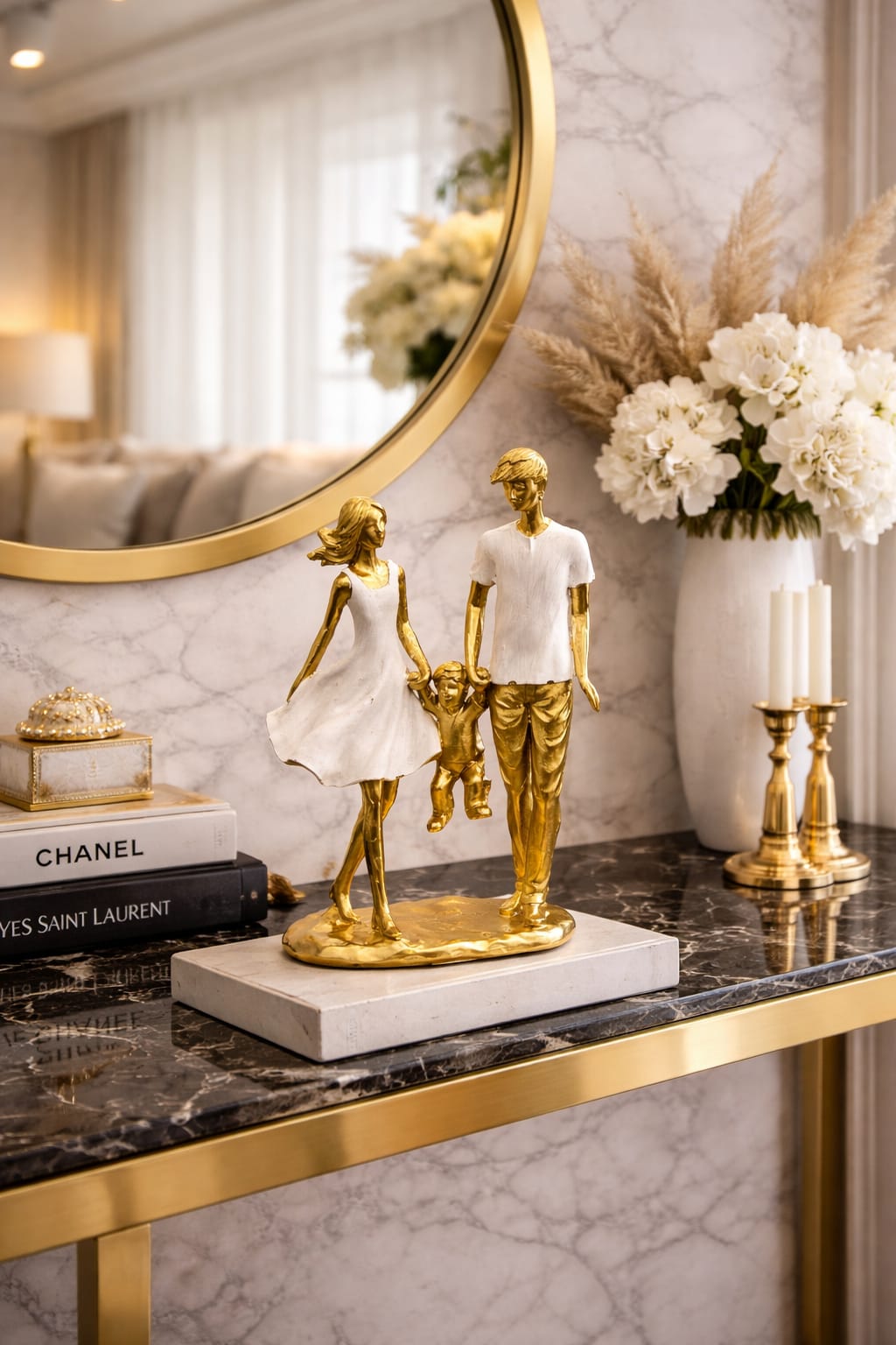 Family with gold base