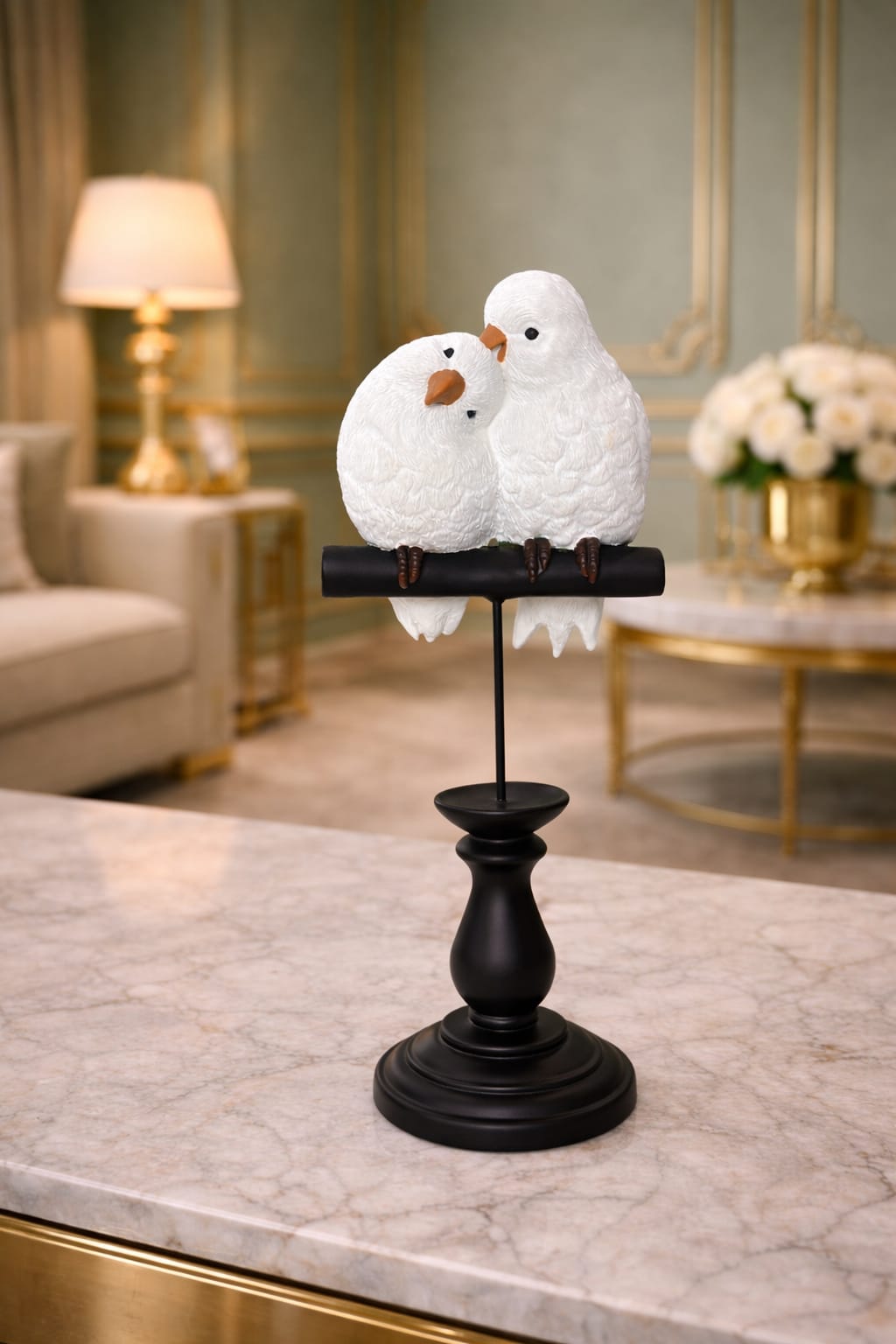 Couple Birds on stand black