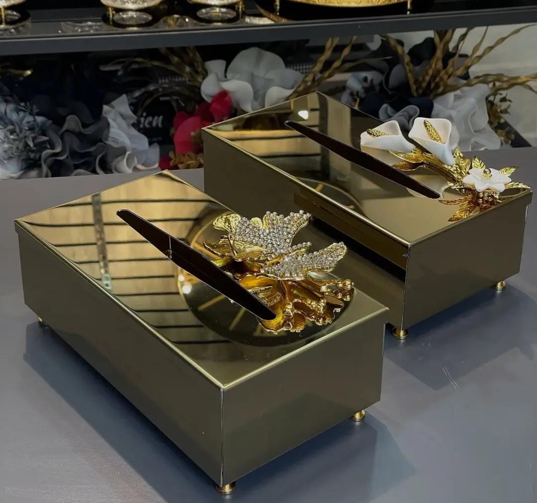 Golden tissue box