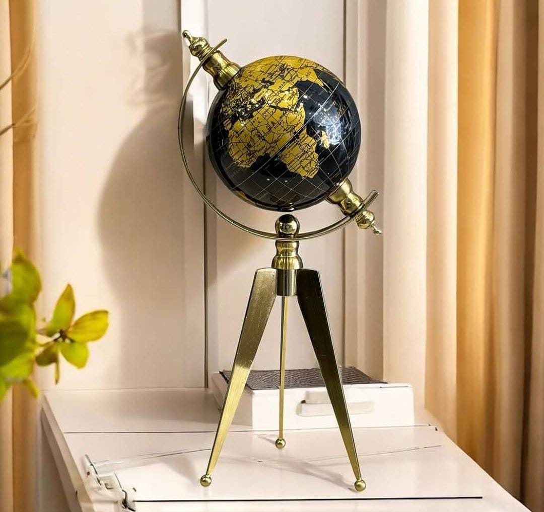 Gold terrestrial globe