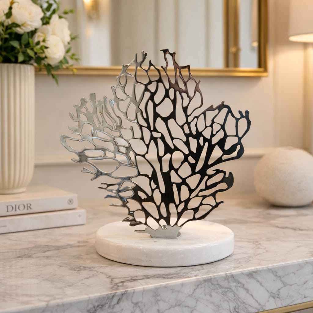 Silver Tree with a base marble black