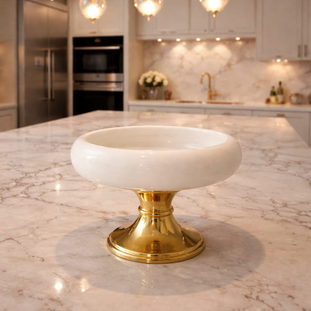 Marble bowl base gold