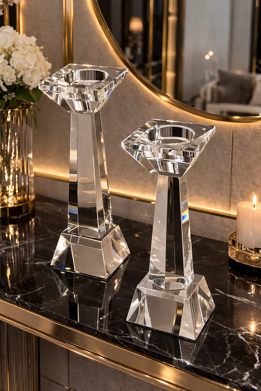 Crystal candle holder