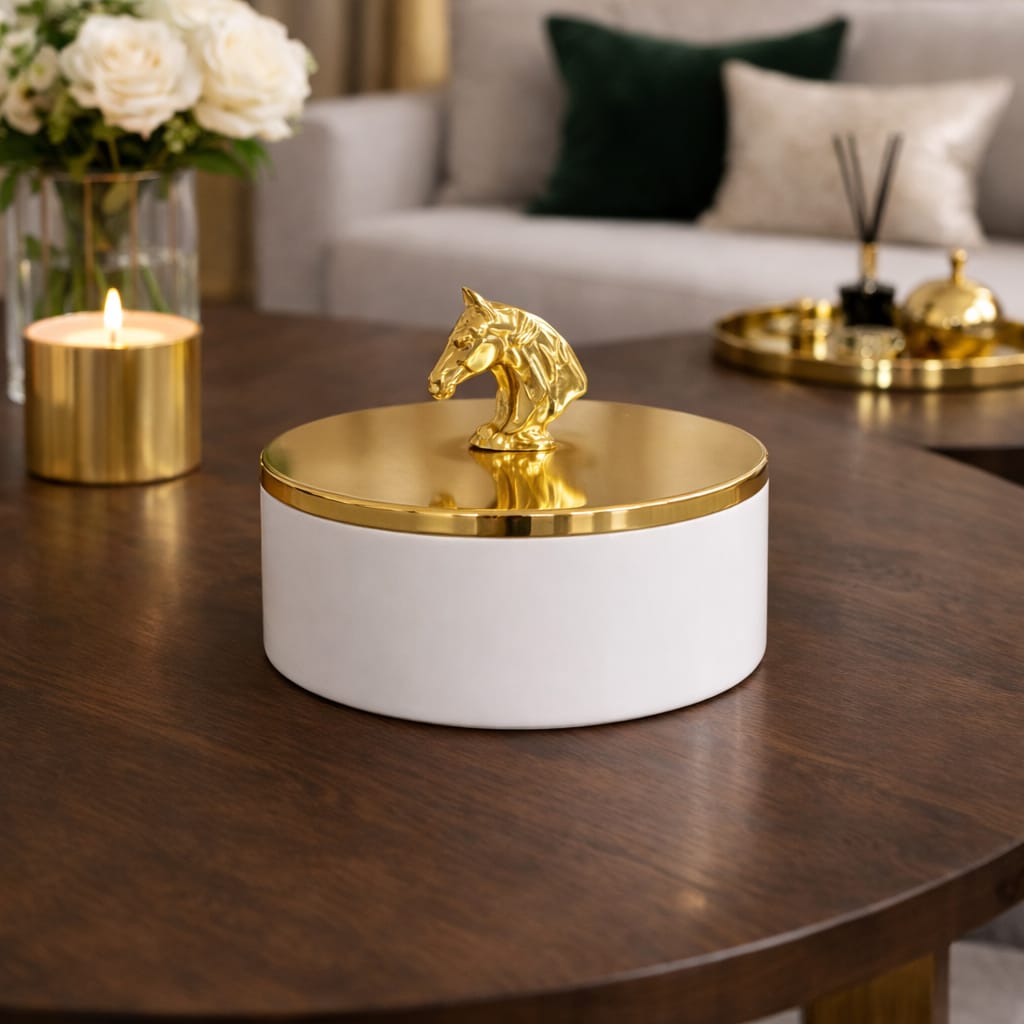 Pierre horse white marble box