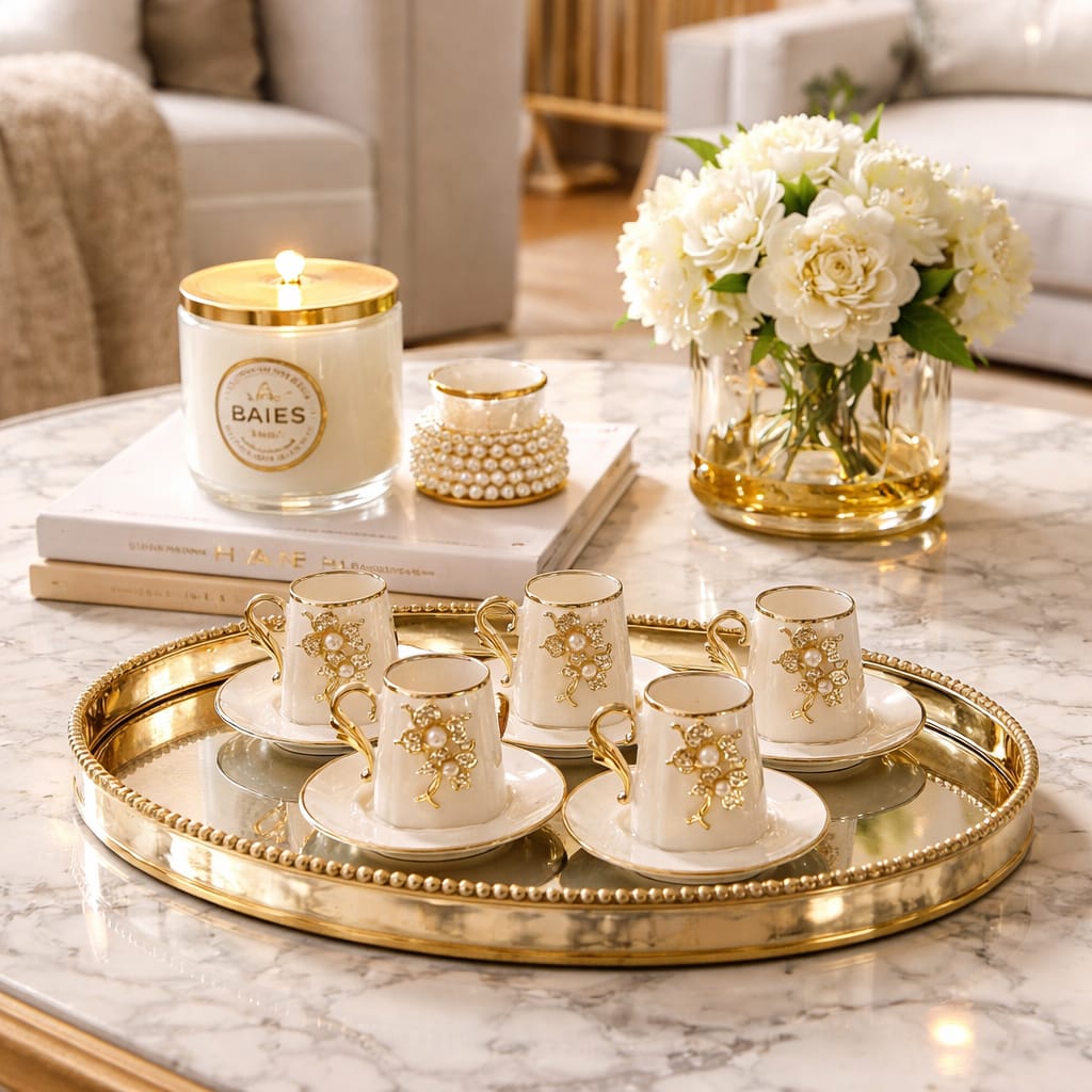 Decorative coffee cup set of 6 - hover