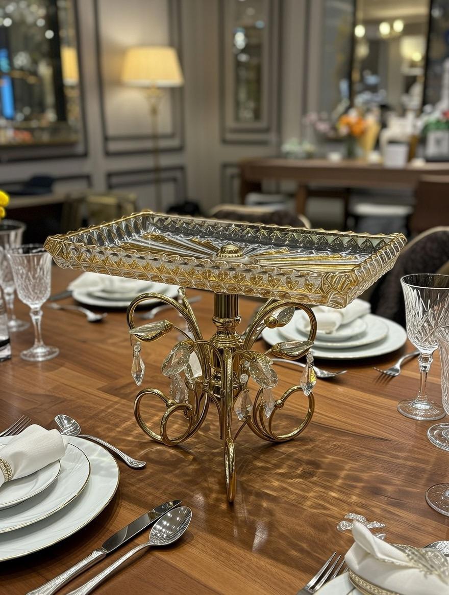 Crystal clear glass rectangular presentation tray