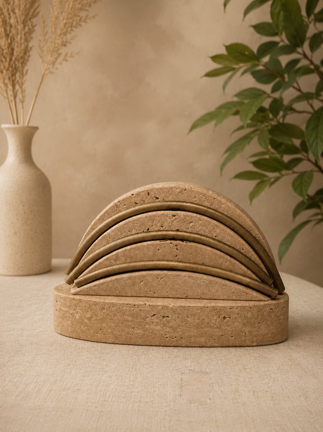 Travertine stone with a arch design