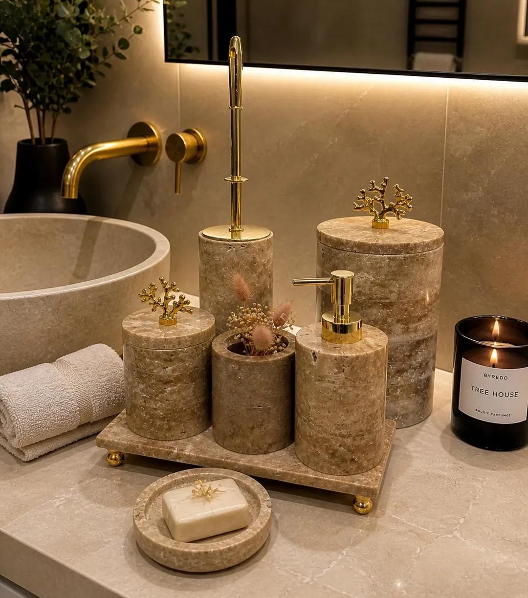 Bathroom travertine set