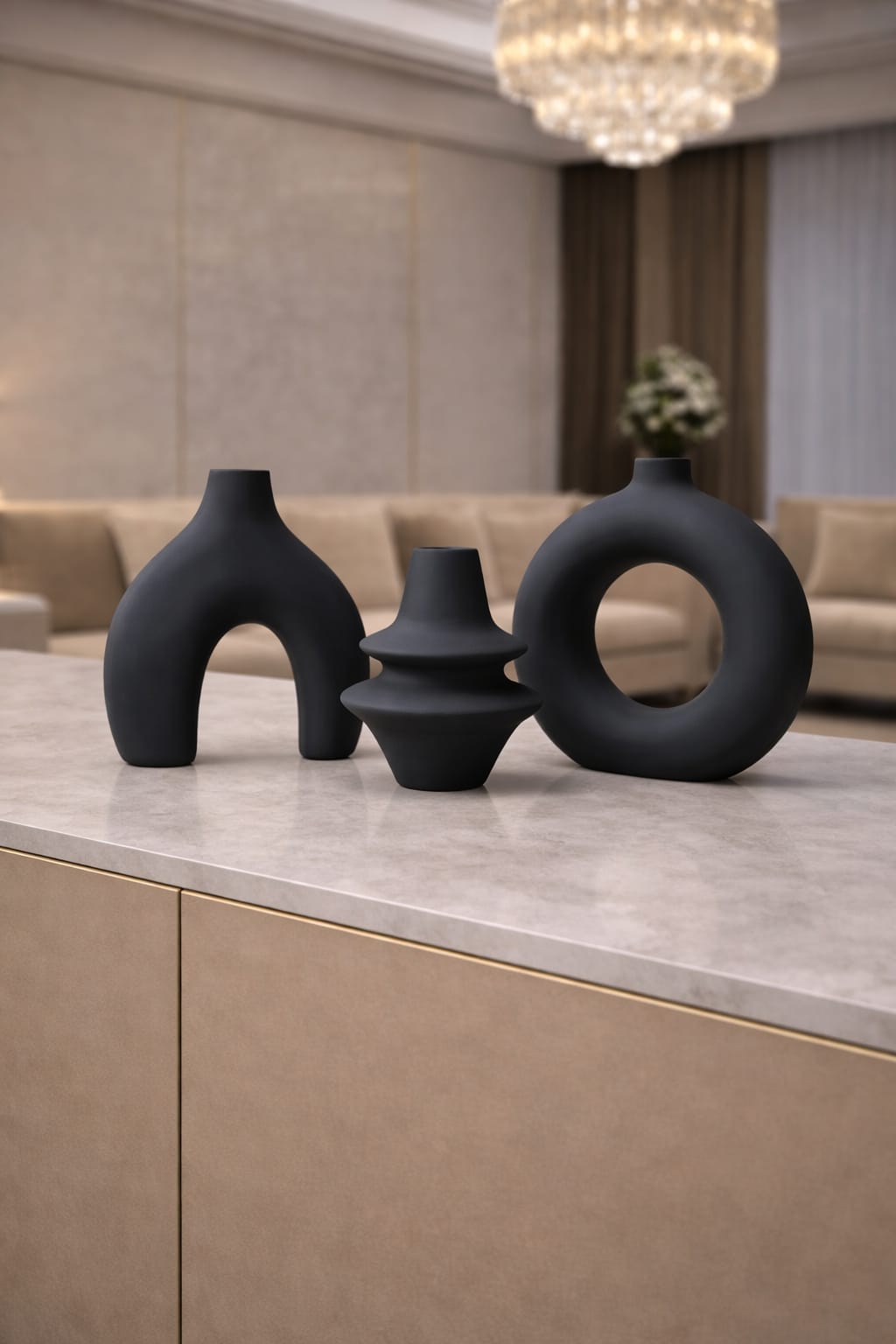 Set of 3 black vase