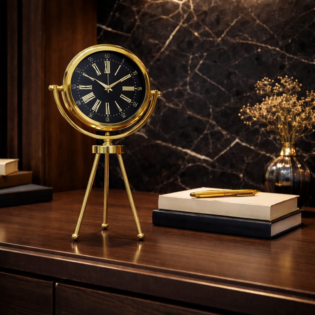 Gold table clock