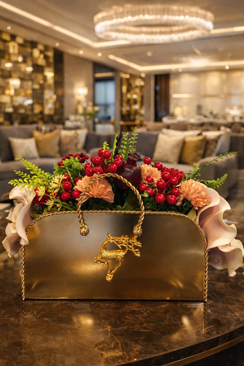 Vase like handbag gold