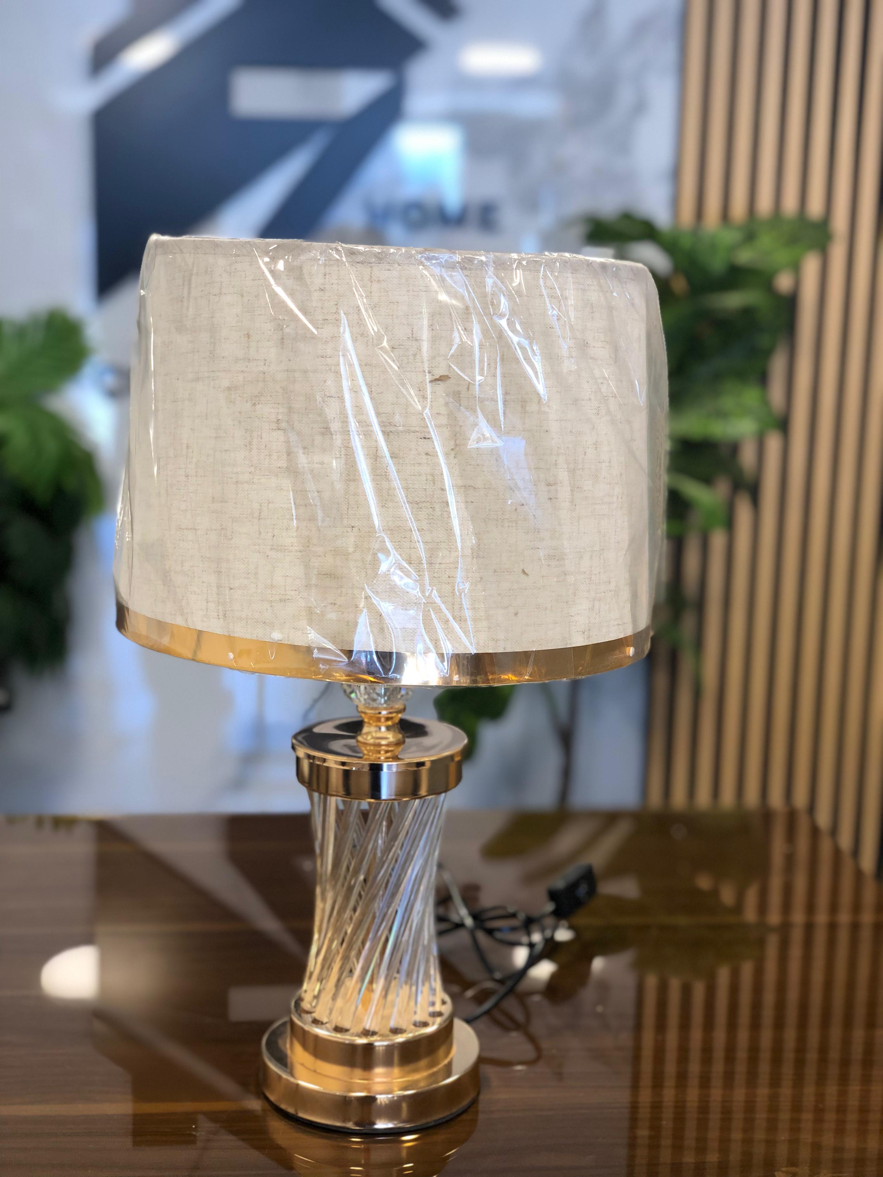 Off white lamps with crystal stand