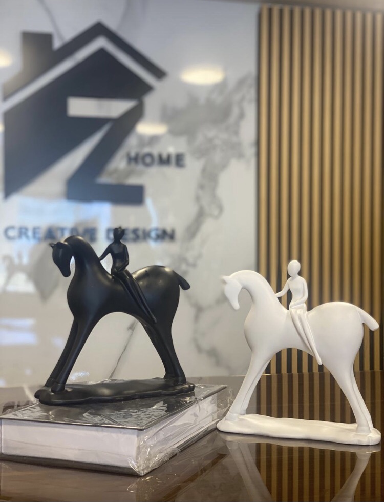 modern minimalist horse and rider sculptures
