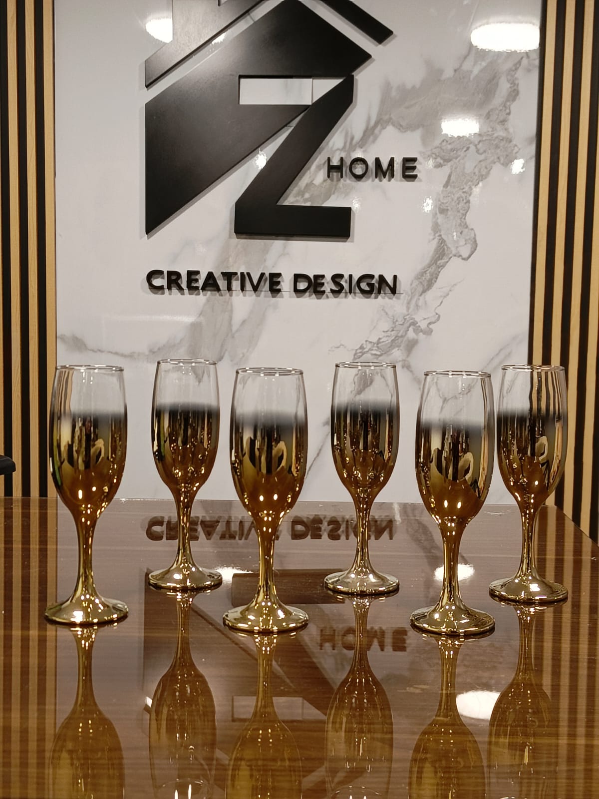 set of 6 kbyt twall black & gold